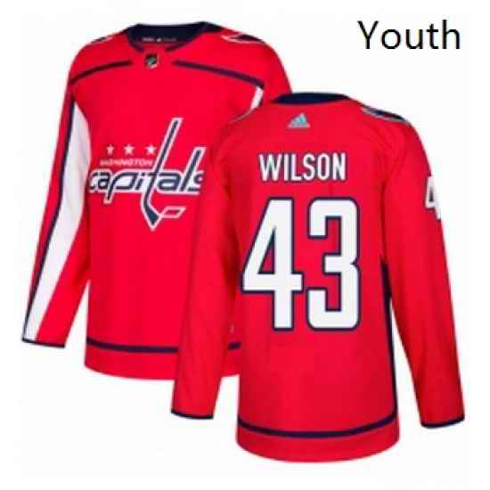 Youth Adidas Washington Capitals 43 Tom Wilson Premier Red Home NHL Jersey